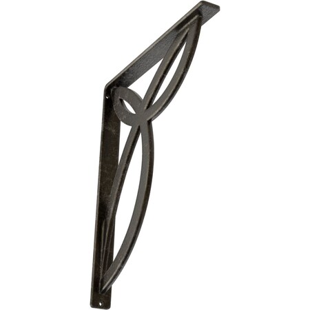 Ekena Millwork Versailles Wrought Iron Bracket, (Single center brace), Antiqued Warm Silver 1 1/2"W x 12"D x 15"H BKTM01X12X15SVEAWS